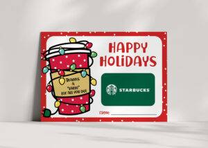 Christmas Coffee Gift Card Holder - Happy Holidays Thanks a latte - INSTANT DOWNLOAD