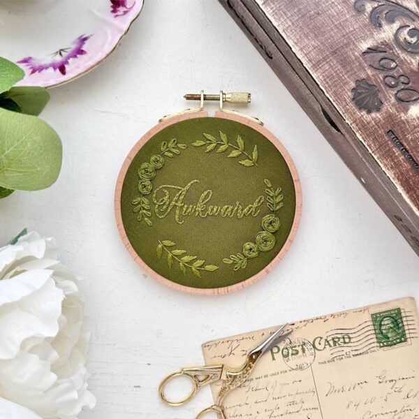 Awkward 4 inch Monochrome Embroidery // KIT Multiple color options