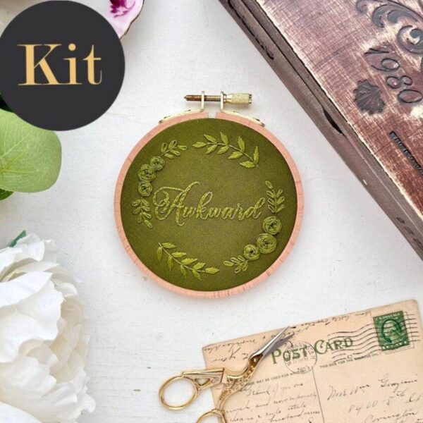 Awkward 4 inch Monochrome Embroidery // KIT Multiple color options