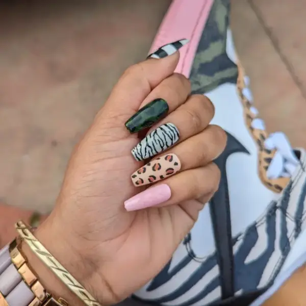 Mismatch – Animal Print and Camouflage mixed up Press-On Nail Extensions 10pcs