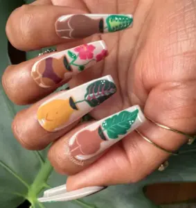 Rooted in Melanin - Black and Brown Women Plant Inspired False Press-On Nail Extensions 10pcs