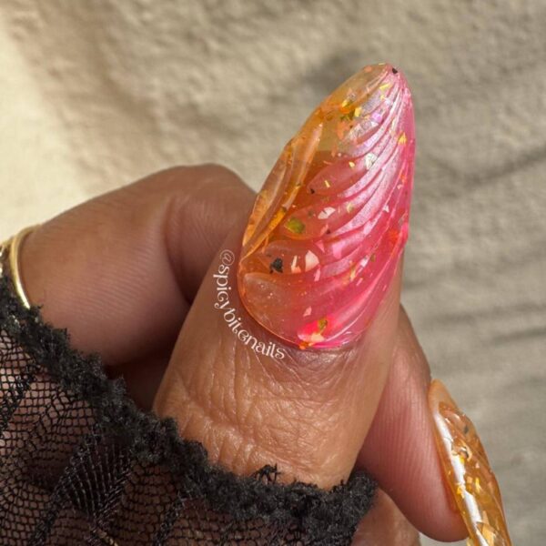 Jelly Beam – Rainbow Ombre 3D Blob Sheer Jelly Press-On Nail Extensions 10pcs