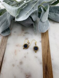 Black & Gold Glass Deco Earrings