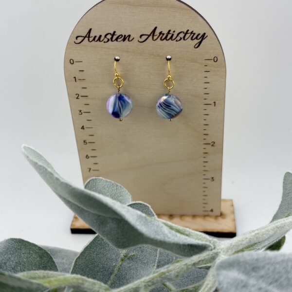 Blue Glass Swirl Earrings