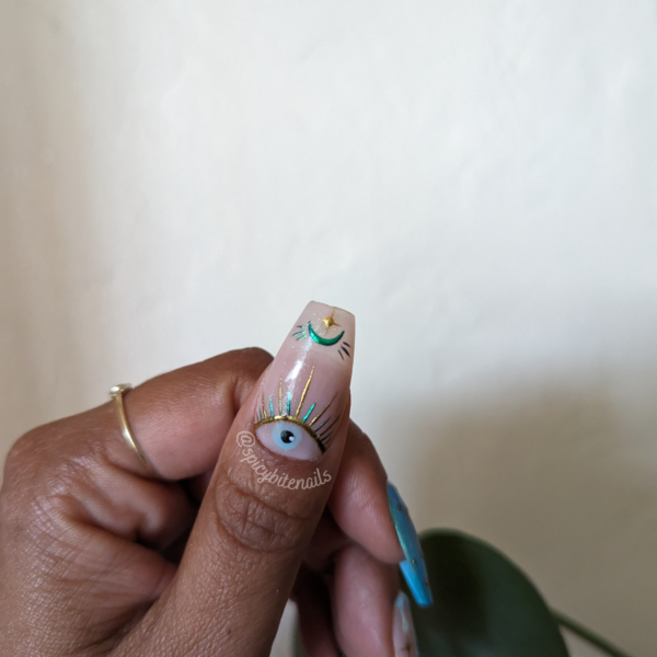 Snake Charmer – Witchy Turquoise 3D Snake Color Changing Glow in the Dark False Press-On Nail Extensions 10pcs