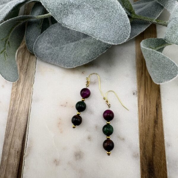 Bejeweled Tiger’s Eye Earrings