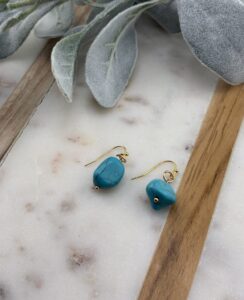 Semi-Precious Turquoise Nugget Earrings