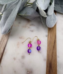 Neon Pink & Purple Earrings