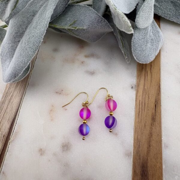 Neon Pink & Purple Earrings