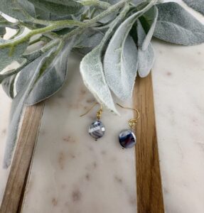 Blue Glass Swirl Earrings