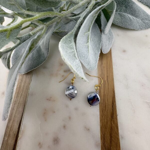 Blue Glass Swirl Earrings