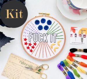 Fuck it Beginner Embroidery Sampler // 6 inch embroidery kit