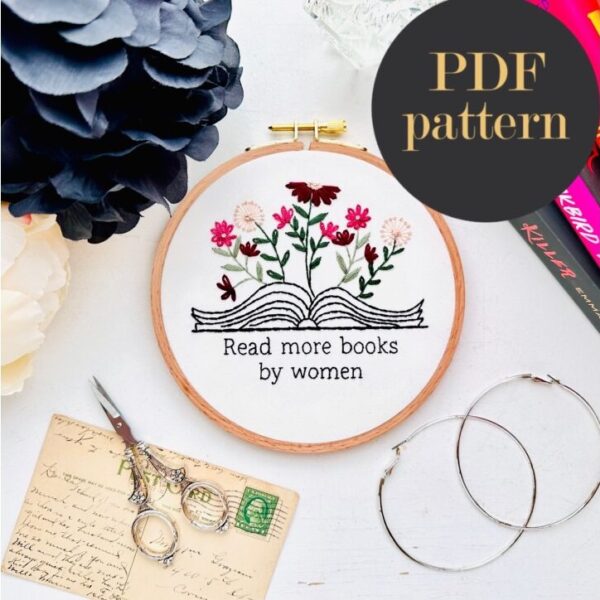 Read more books (7 patterns) / Embroidery PDF Pattern Download 6 inch