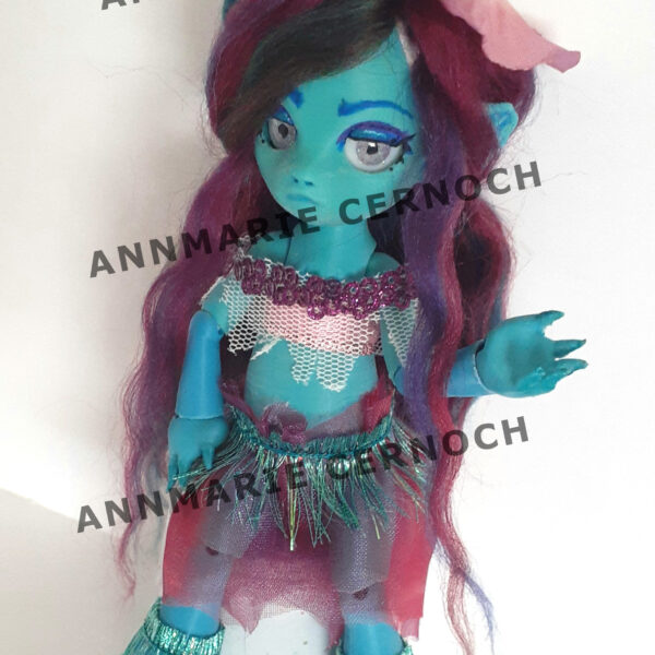 OOAK Faun Doll (small teal/purple bjd)