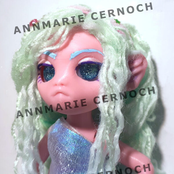 OOAK Faun Doll (small pink/blue bjd)