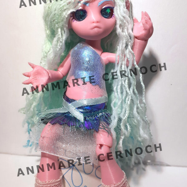 OOAK Faun Doll (small pink/blue bjd)