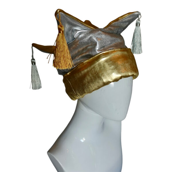 Royal Toque Puffer Hat in Gold & Silver