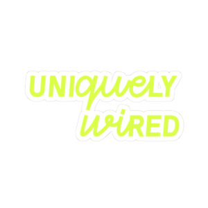 UNIQUELY WIRED STICKER - LIME