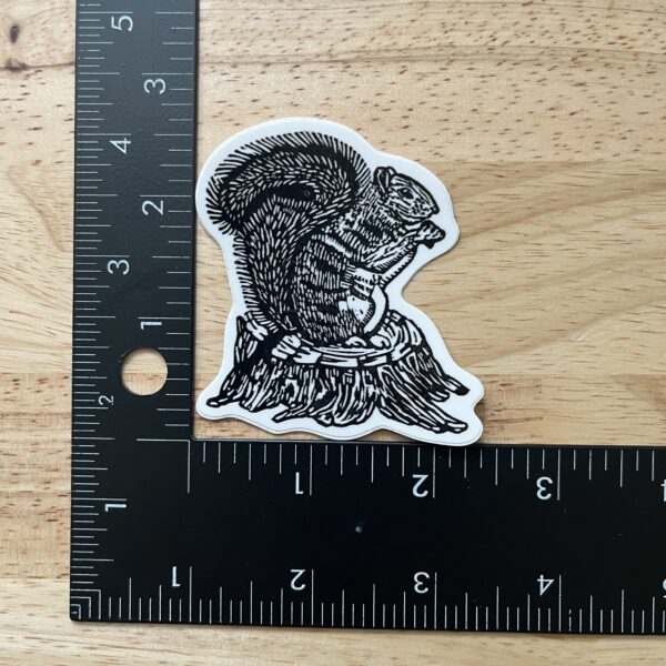 Squirrel Sticker – weatherproof adhesive, UV protective laminate