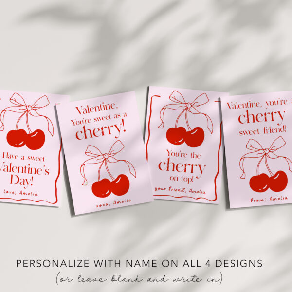 Cherry Valentine Set – EDITABLE TEMPLATE