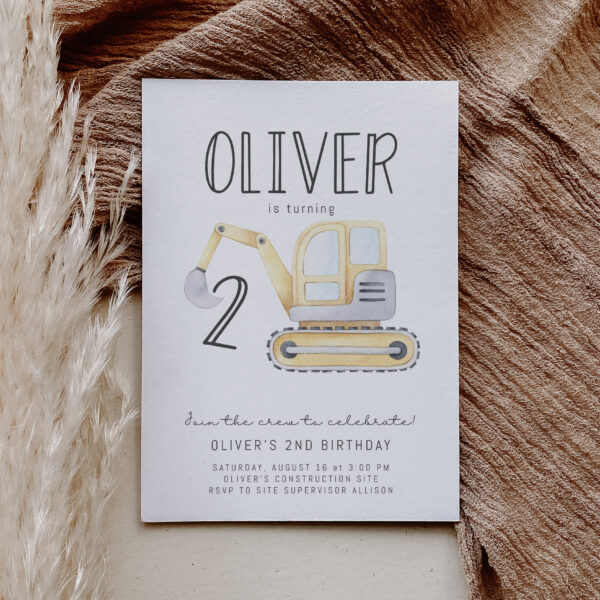 Construction Birthday Party Invitation – EDITABLE TEMPLATE