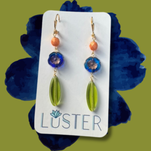 Czech Glass Flower Earrings