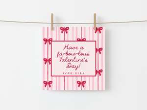 bow valentine tag