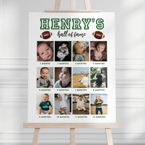 First Down Football Hall of Fame Photo Board – EDITABLE TEMPLATE