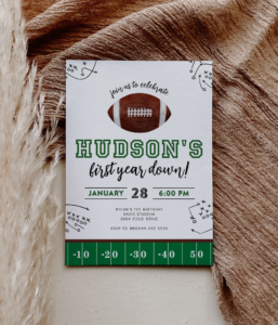football first year down invitation