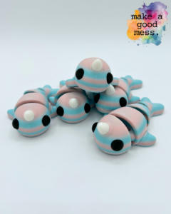 Narwahl Fidget Friend - Trans Pride Flag Color Wave