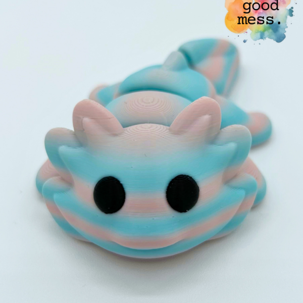 Axolotl Fidget Friend – Trans Pride Flag Color Wave