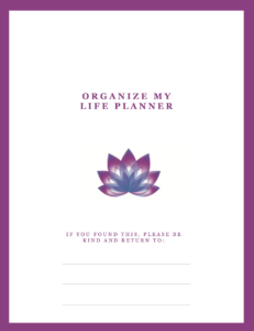 Organize My Life Planning Pages Front Cover