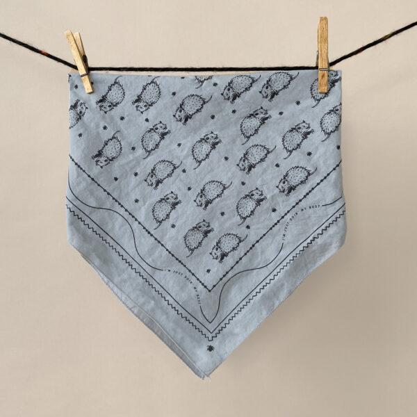 ‘Awesome Opossum’ 100% Cotton Bandana – concrete gray