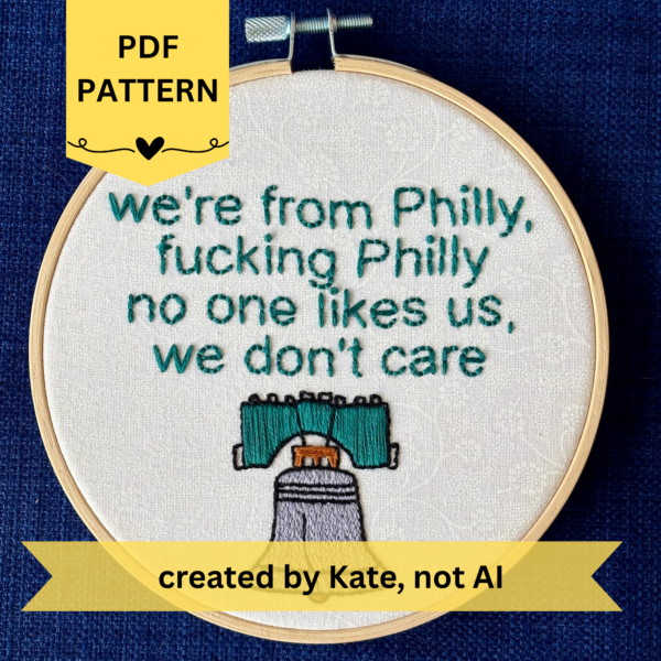 Philadelphia Eagles Hand Embroidery Pattern: Philly Anthem, Beginner Friendly (PDF Pattern)