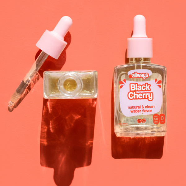 Natural Black Cherry Water Enhancer | Sugar-Free, Zero Calories, Monk Fruit Sweetened | Glass Bottle for On-the-Go Hydration | Kids & Adults | 50 Servings