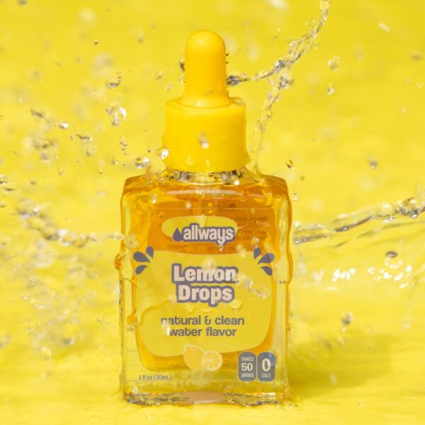 Natural Lemon Water Enhancer | Sugar-Free, Zero Calories, Monk Fruit Sweetened | Glass Bottle for On-the-Go Hydration | Kids & Adults | 50 Servings