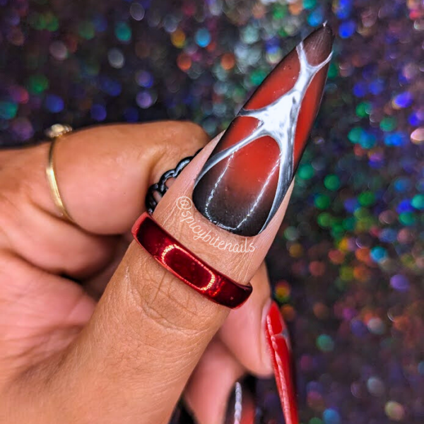 Dangerous Love – Black and Red Snake Aura Y2K False Press-On Nail Extensions 10pcs