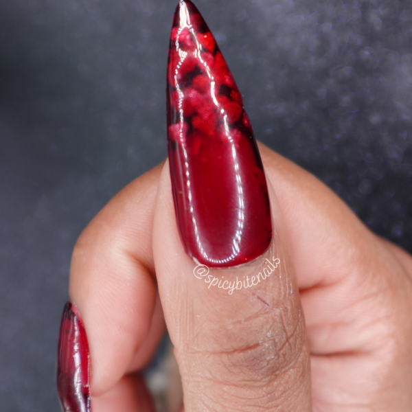 Hidden Hearts – Red Sheer Cat-Eye Heart Valentine’s Day False Press-On Nail Extensions 10pcs