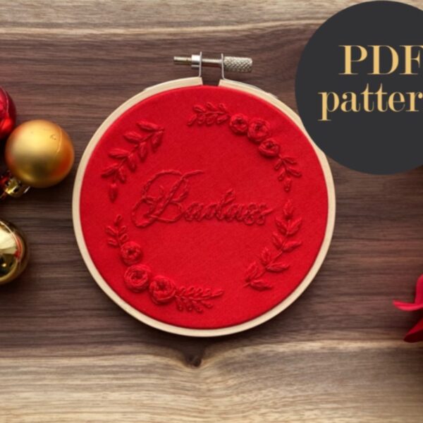 Badass monochrome embroidery // PDF Pattern Download 4″ Hoop