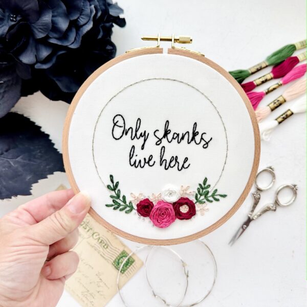 Only skanks live here // Embroidery PDF Pattern Download 6 inch