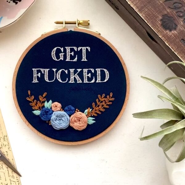 Get fucked (politely) // Embroidery PDF Pattern Download 5 inch