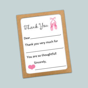 ballet thank you cards for kids