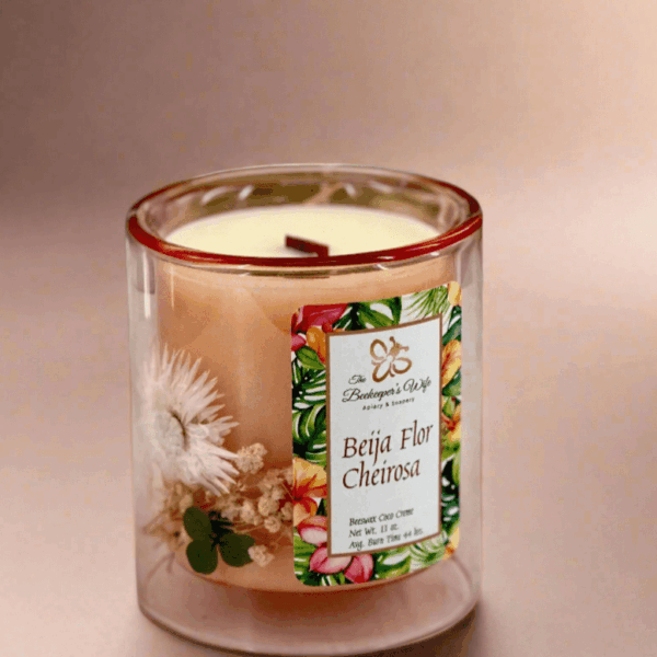 Allure Beija Flor Cheirosa Blown Glass Wood Wick Candle
