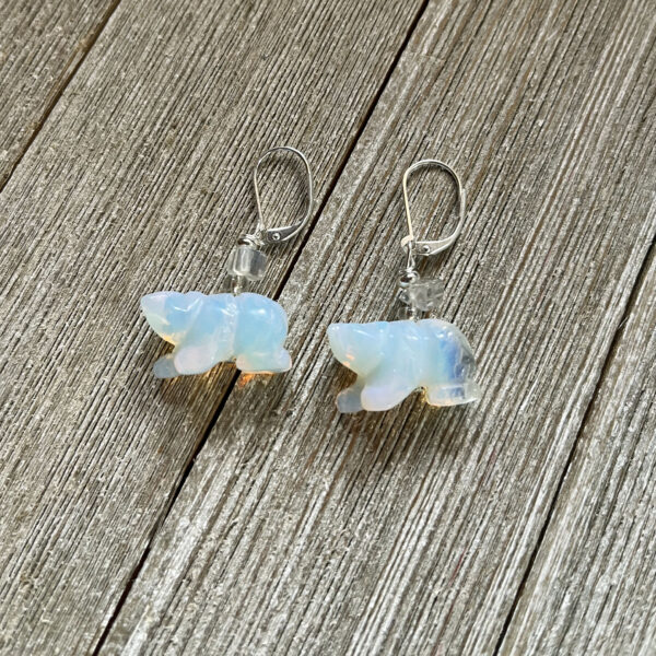 Opalite Polar Bear Earrings