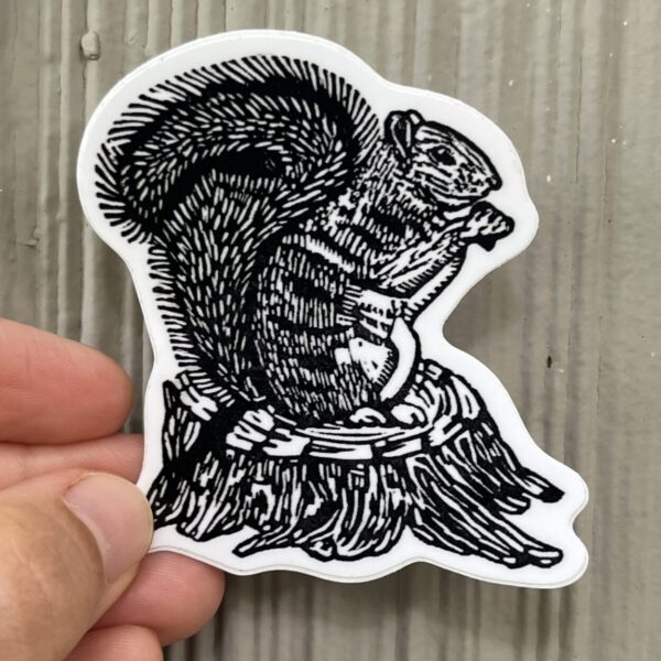 Squirrel Sticker – weatherproof adhesive, UV protective laminate