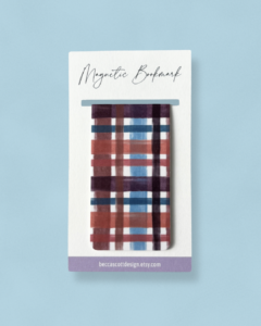 Cozy Plaid Magnetic Bookmark