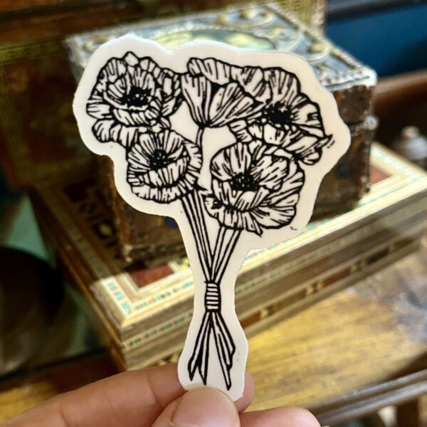 Poppies Sticker – weatherproof adhesive, UV protective laminate