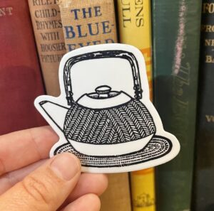 Tea Kettle Sticker - weatherproof adhesive, UV protective laminate