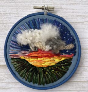 Original Hand Embroidery: Snack Size Sunset