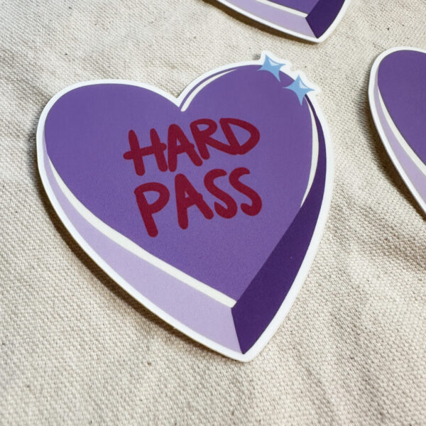 “Hard Pass” Conversation Heart Sticker (Matte)